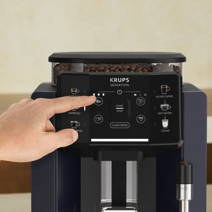 Espressor automat Krups Sensation EA910B10, 1450W, 15 bari, 5 retete, ecran tactil, rezervor cafea 260g, duza de abur, Sistem Thermoblock Compact, n [10]