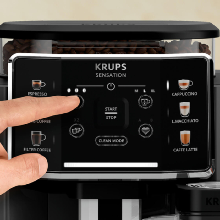 Espressor automat Krups Sensation Milk EA912HF0, 1450W, 15 bari, 6 retete, 5 trepte rasnita, rezervor cafea 260g, rezervor apa detasabil 1.7L, 3 trept [10]