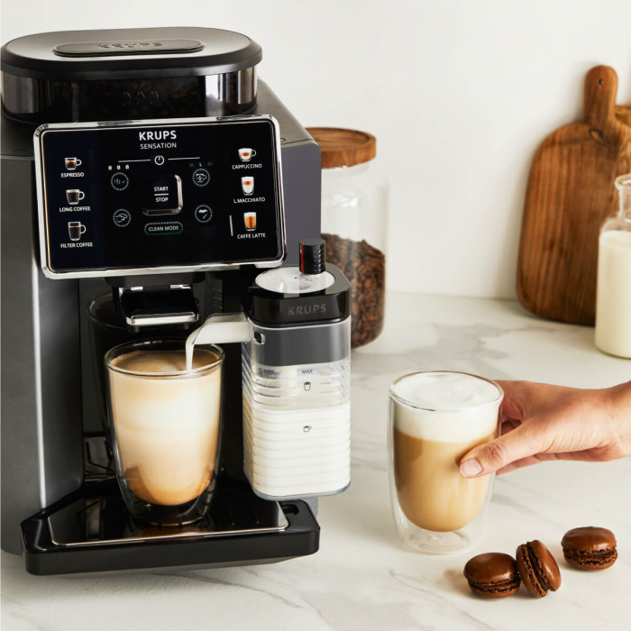 Espressor automat Krups Sensation Milk EA912HF0, 1450W, 15 bari, 6 retete, 5 trepte rasnita, rezervor cafea 260g, rezervor apa detasabil 1.7L, 3 trept [11]