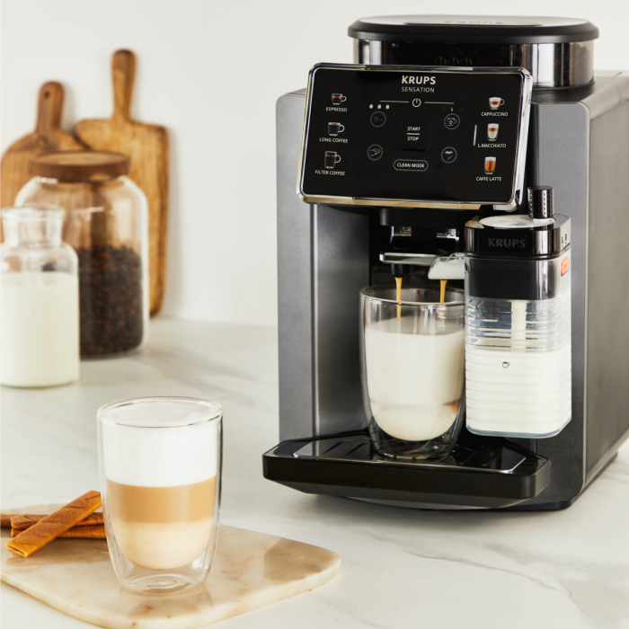 Espressor automat Krups Sensation Milk EA912HF0, 1450W, 15 bari, 6 retete, 5 trepte rasnita, rezervor cafea 260g, rezervor apa detasabil 1.7L, 3 trept [12]