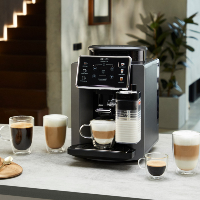 Espressor automat Krups Sensation Milk M50 EA912910, 1450W, 15 bari, 6 retete, ecran tactil, 260g, 1.7l, 3 trepte temperatura, rasnita 5 nivele, [10]