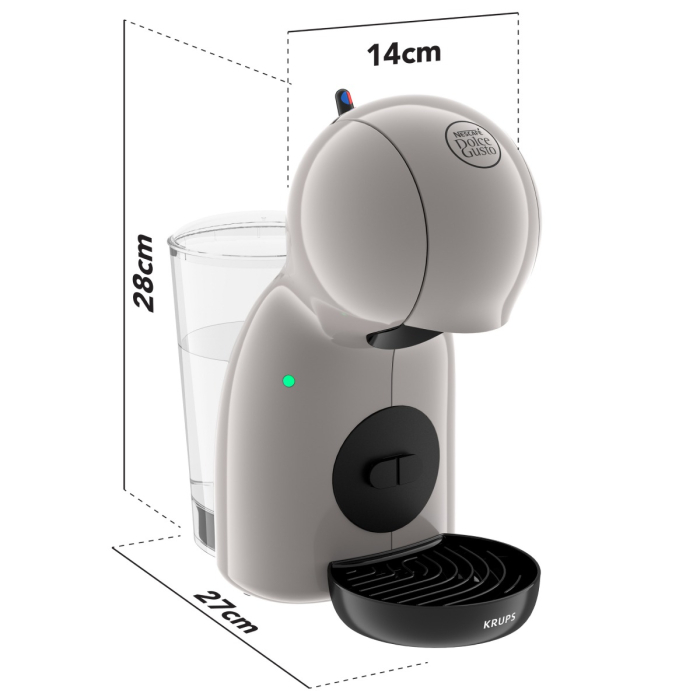 Espressor cu capsule Krups NESCAFÉ® Dolce Gusto® Piccolo XS KP1A3AF0, 1600W, 15 bari, rezervor apa 0.8L, bauturi reci & calde, gri [15]