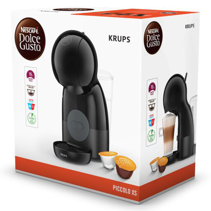 Espressor cu capsule Krups NESCAFÉ® Dolce Gusto® Piccolo XS KP1A3B10, 1600W, 15 bari, functie eco, 0.8L, negru-gri [5]