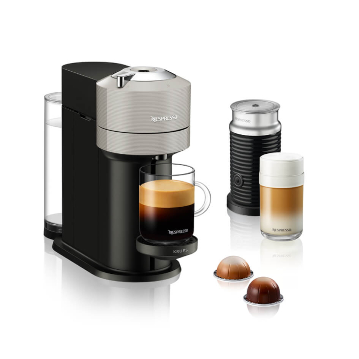 Espressor cu capsule Nespresso Vertuo Next by Krups XN911B10 + Aeroccino, 1500 W, 1.1 L, 12 capsule cadou, gri deschis & negru [3]