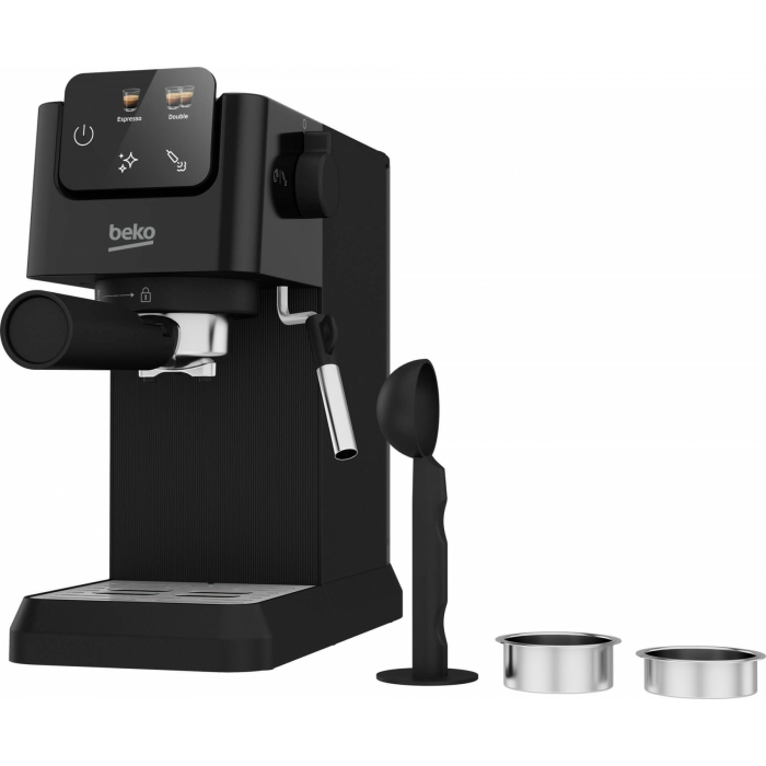 Espressor manual Beko CaffeExperto CEP5302B, 1628 W, Presiune 15 bar, Capacitate 1.1 l, Cafea macinata, Spumare lapte, Negru [2]