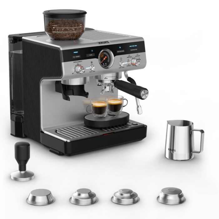 Espressor manual cu rasnita Krups Precision XP801T10, 15 bari, rezervor apa 3.5 L, 30 trepte de rasnire, 3 trepte temperatura, 3 trepte pre-infuzare,  [2]