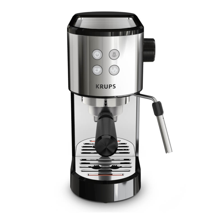 Espressor manual  KRUPS Virtuoso Essential XP441810, sistem ThermoBlock, rezervor apa de 1 L, design compact, presiune de 15 bari, negru & argintiu [5]