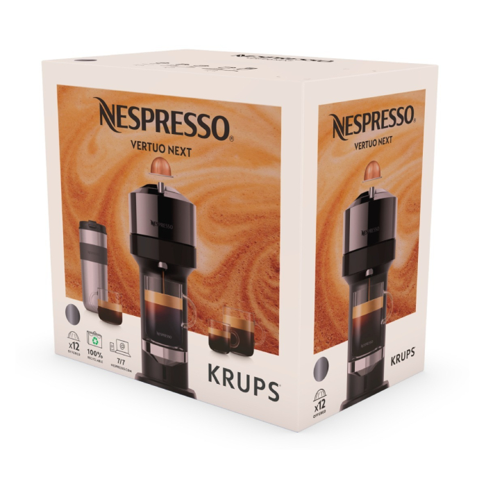 Espressor Nespresso by Krups Vertuo Next Deluxe XN910C10, 1500W, 19 Bar, rezervor apa 1.1 L, Centrifusion™, Conectare la telefon, dark chrome [9]