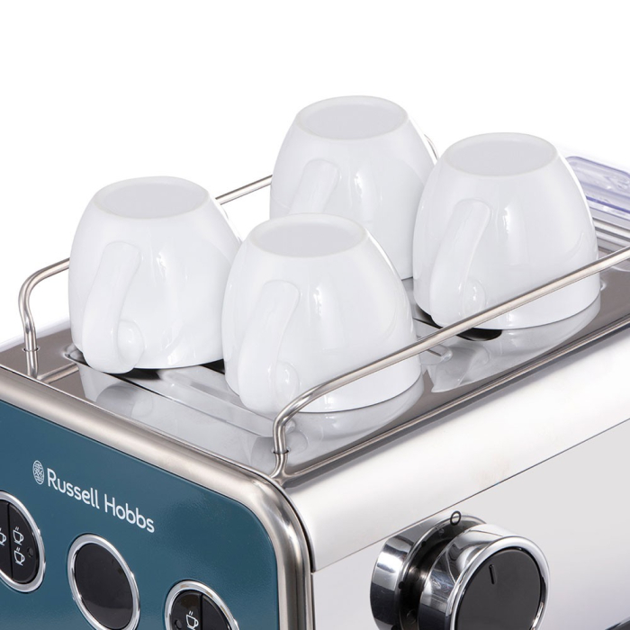 Espressor Russell Hobbs Distinctions, 15 bar, rezervor 1.2L, spumare lapte, incalzire rapida, albastru [7]