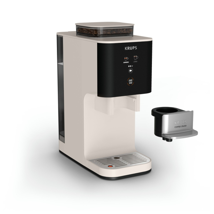 Espressor semi-automat Krups Coffee Crush SA4001E0, 1370 W, 15 bari, sistem bean-to-cup, rasnita inox, preparare one-touch, intensitate cafea ajustabi [9]