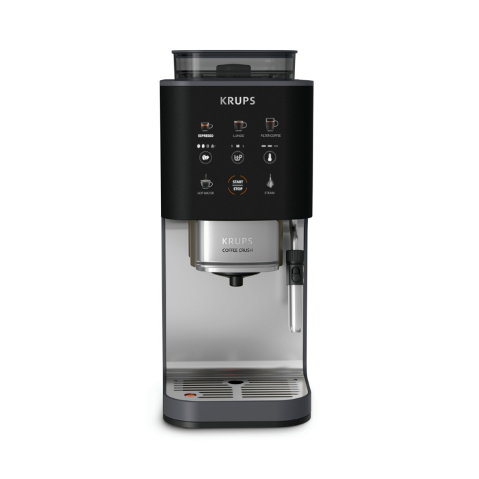 Espressor semi-automat Krups Coffee Crush SA404BE1, 1370 W, 15 bari, 6 retete, sistem bean-to-cup, rasnita inox, duza de abur pentru spumarea laptelui [11]