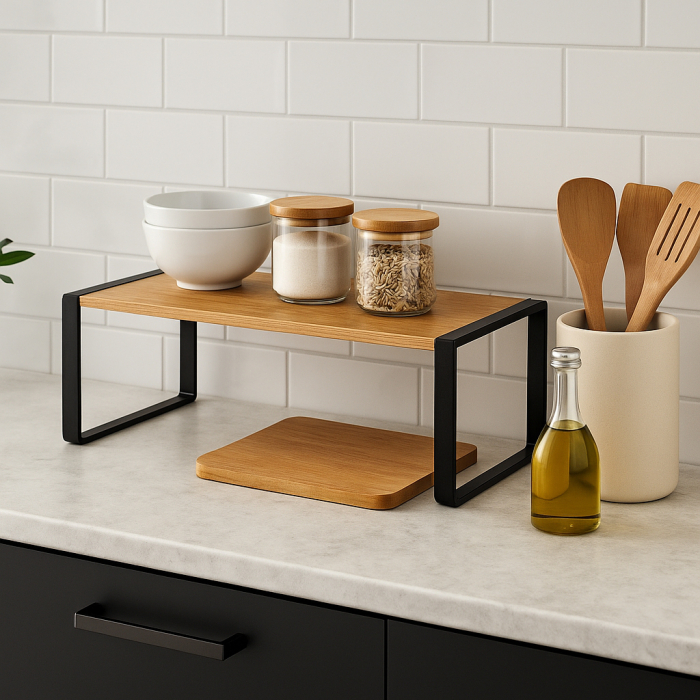 Etajera 5Five Blackwood cu structura metalica, 50x18x15 cm, negru [3]