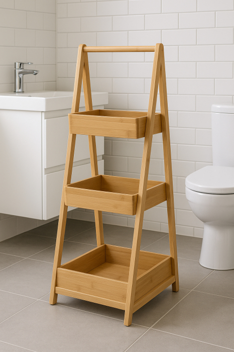 Etajera 5Five Green Harmony 3 niveluri, din bambus, 30x25x78 cm, maro natur [5]