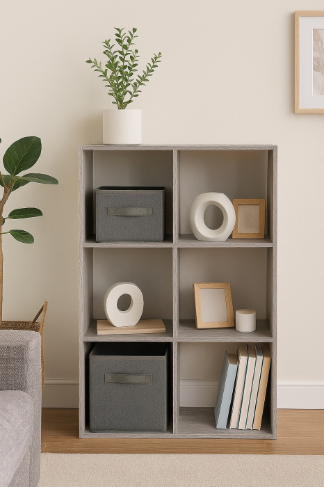 Etajera 5Five Mix n&apos;Modul cu 6 compartimente, PAL, 68x32x101 cm, gri [2]