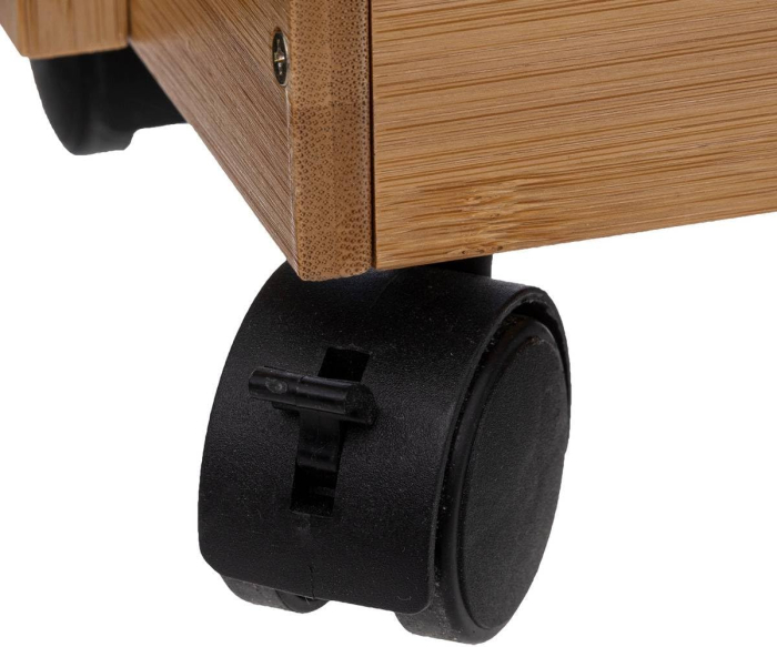 Etajera 5Five pentru spatii inguste, pe roti, 3 niveluri, bambus, 33x18x89 cm, natur [2]