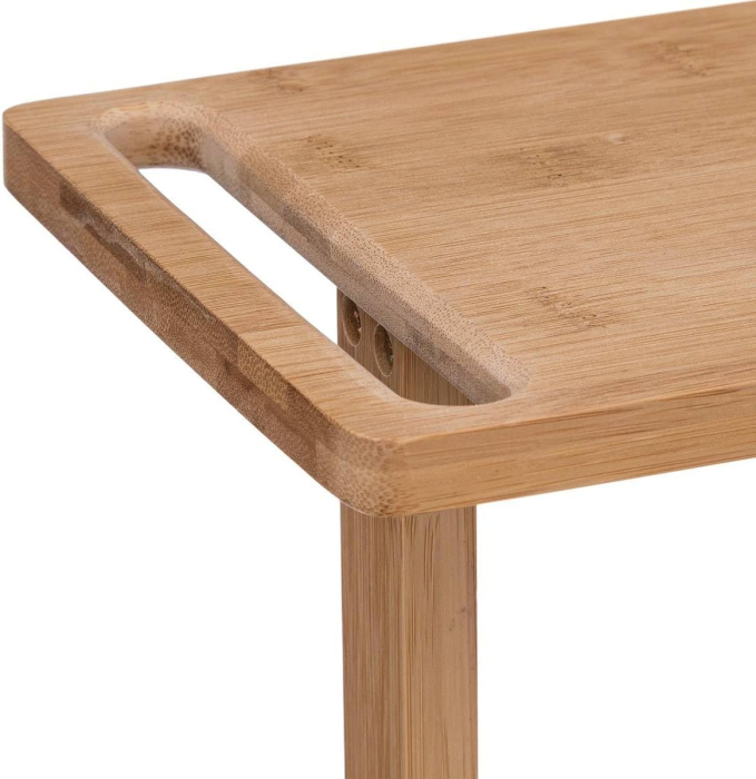 Etajera 5Five pentru spatii inguste, pe roti, 3 niveluri, bambus, 33x18x89 cm, natur [4]