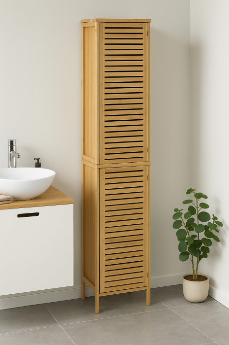 Etajera 5Five Sicela cu 5 rafturi, bambus, 33x28x168 cm, natur [6]