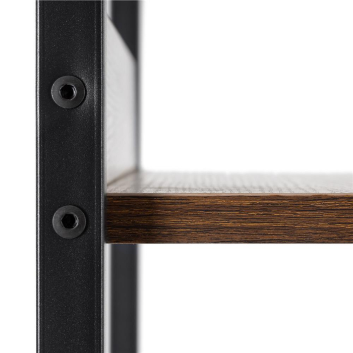 Etajera cu 4 polite din MDF si cadru metalic, stil industrial, 60x28x124.5 cm, maro inchis si negru [14]