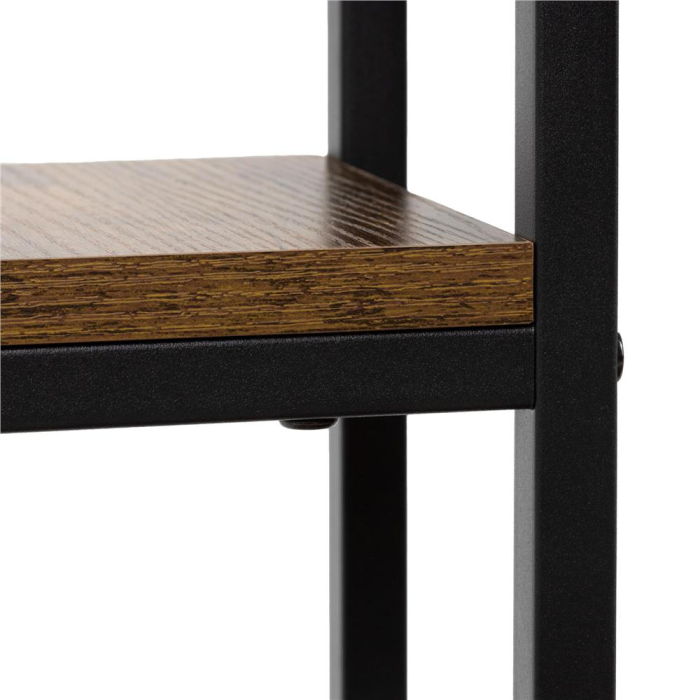 Etajera cu 4 rafturi din metal si MDF, 51x34x67 cm, negru si maro [12]