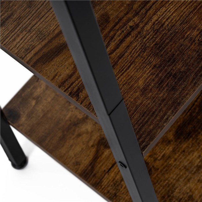Etajera cu 4 rafturi, metal si MDF, stil industrial, 56x34x138 cm, maro inchis si negru [15]