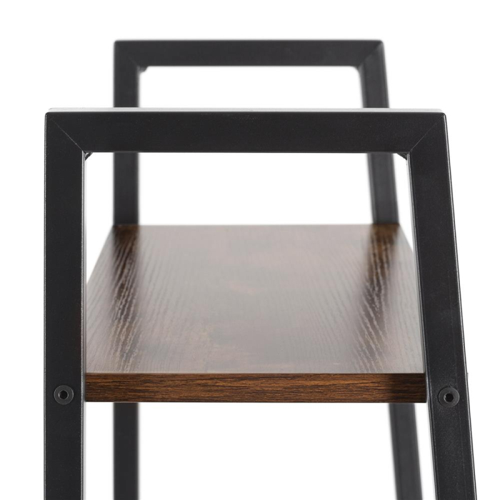 Etajera cu 4 rafturi, metal si MDF, stil industrial, 56x34x138 cm, maro inchis si negru [16]