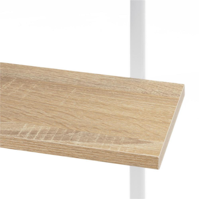 Etajera cu 6 rafturi din metal si MDF, 60x20x113 cm, alb si maro [14]