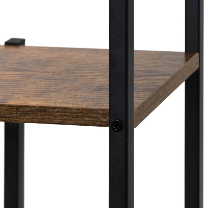 Etajera cu 6 rafturi din metal si MDF, 60x20x113 cm, negru si maro [13]