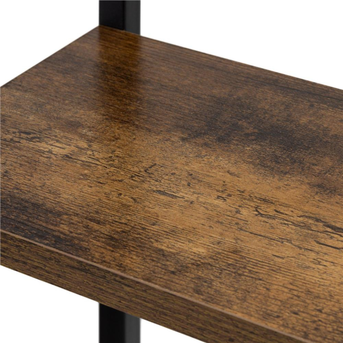 Etajera cu 6 rafturi din metal si MDF, 60x20x113 cm, negru si maro [14]