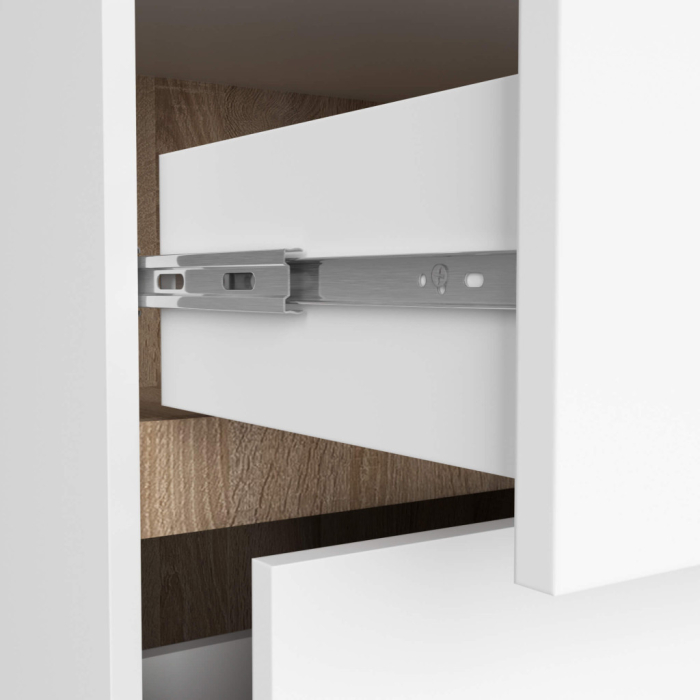 Etajera de baie suspendata, cu 2 sertare, PAL 16 mm, 90x46x60 cm, alb si stejar sonoma [4]