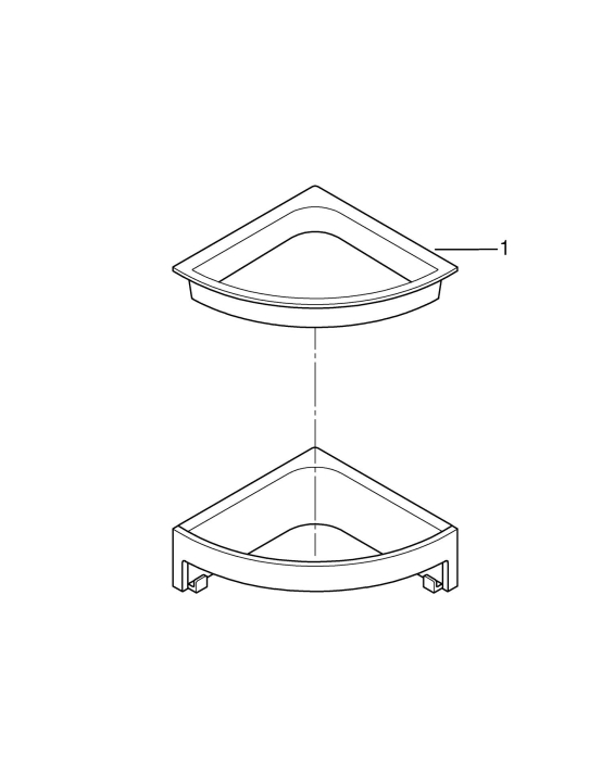 Etajera de colt Grohe 41106DC0, Start Cube, pe perete, 160 x 160 mm, mat, otel satinat [4]