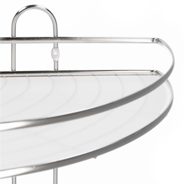 Etajera colt dus 3 polite inox, montaj perete, max 9 kg, margini protectie, 25x25x59 cm, argintiu [12]