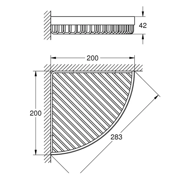 Etajera dus de colt Grohe Selection Cube crom lucios [2]
