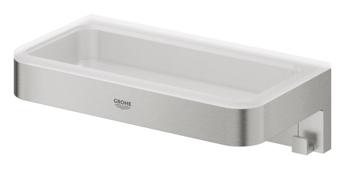 Etajera Grohe 41107DC0, Start Cube, pe perete, 200 x 100 mm, mat, otel satinat [2]