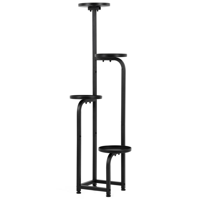 Etajera metalica cu 4 niveluri, structura solida, stil industrial, 22x22x115 cm, negru [5]