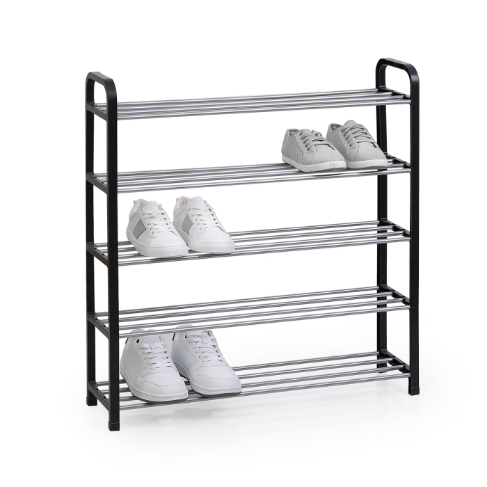 Etajera pantofi 5Five din metal si plastic, 4 niveluri pentru 16 perechi, 70x19x76 cm, negru [2]