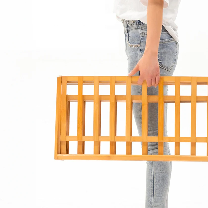 Etajera pantofi pliabila din bambus, pentru 9 perechi, 70x29x53 cm, natur [5]