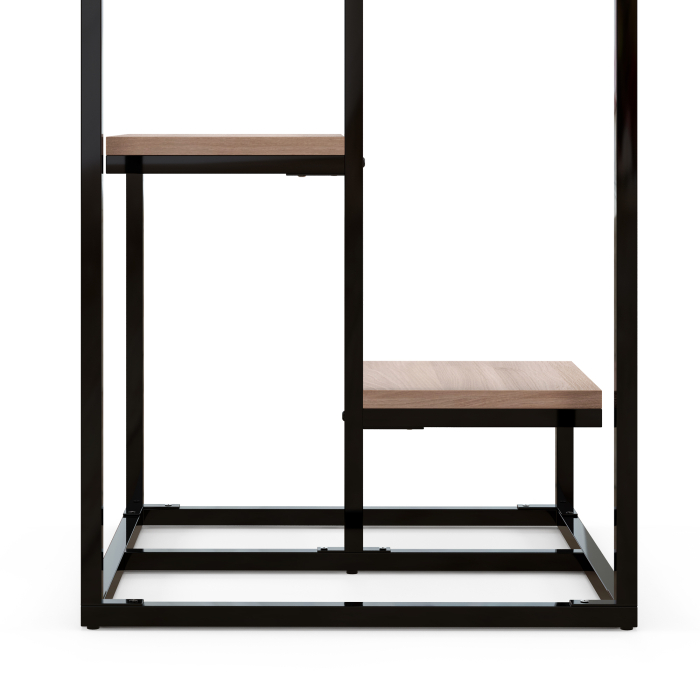  Etajera pentru Plante cu 4 Nivele din Otel si Lemn, 40x40x75.5 cm, Maro si Negru [7]