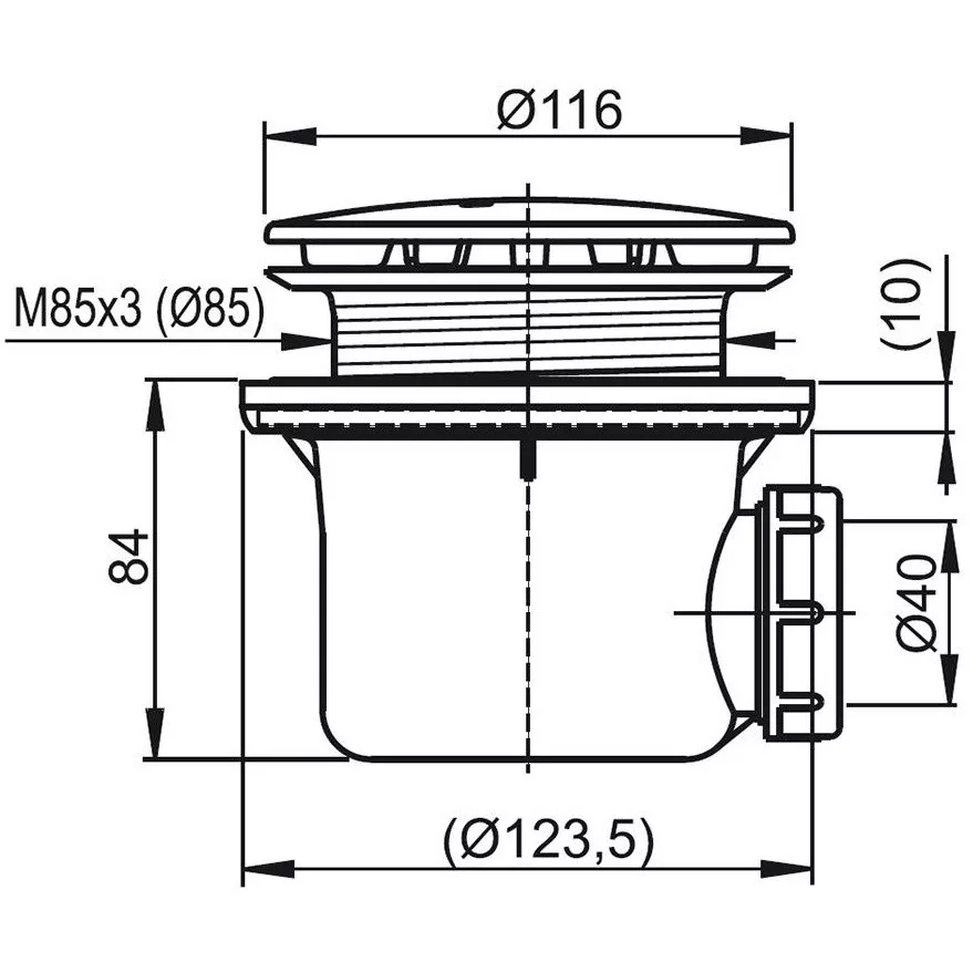 Evacuare cada dus Ravak, orizontala, universala, 90 mm, crom, X01309 [3]