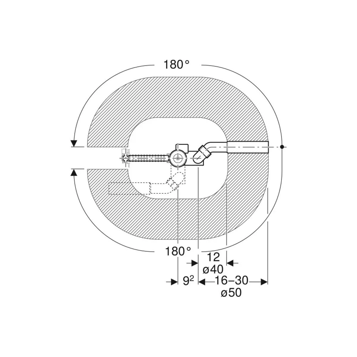 Evacuare cada Geberit, universal, umplere cada, preaplin, control, crom, 150.700.00.6 [3]