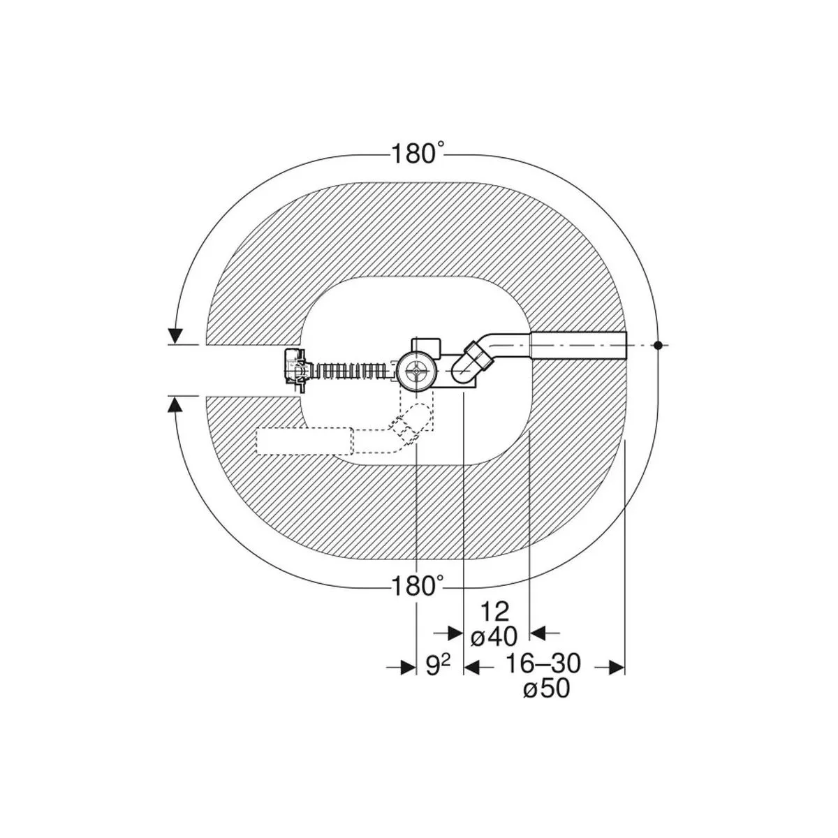 Evacuare cada Geberit, ventil preaplin, 48 l/min, ABS, 150.501.00.6 [3]