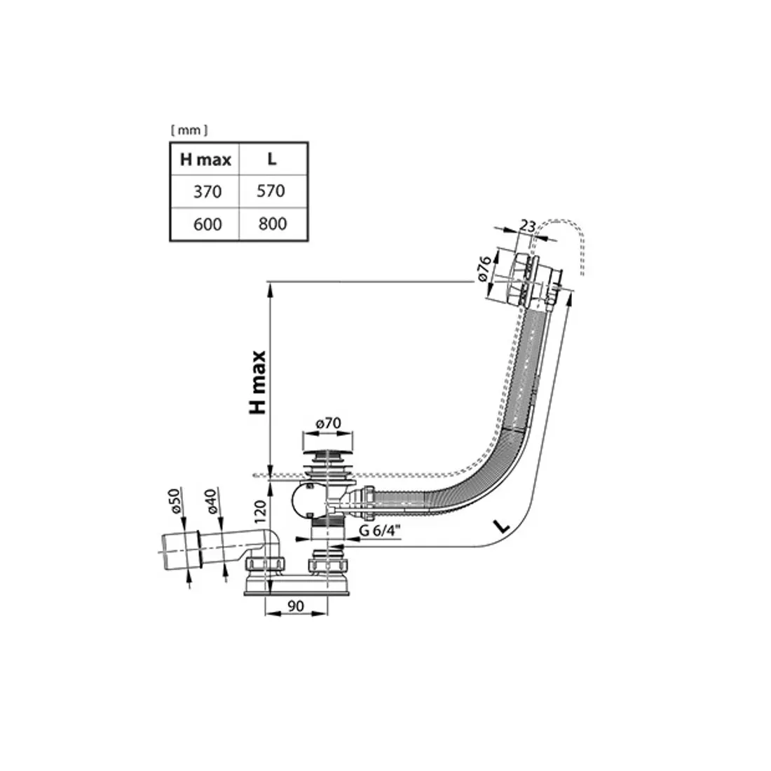 Evacuare cada Ravak, universala, 800 mm, preaplin, crom, X01318 [2]