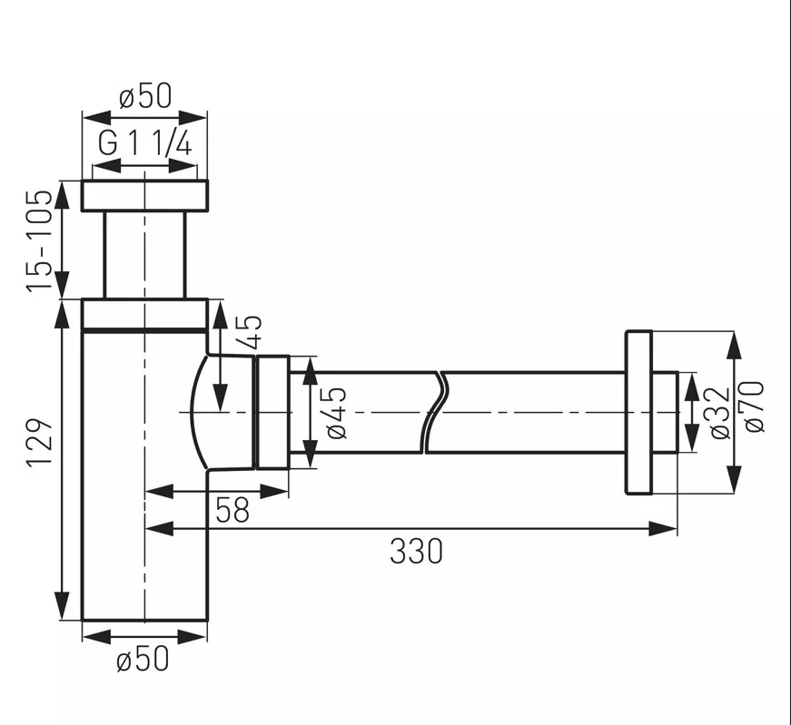 Evacuare lavoar FDesign Kleome FD7-203-22, universal, 1 1/4'', reglabil, slid curatare, lucios, mat, negru [2]