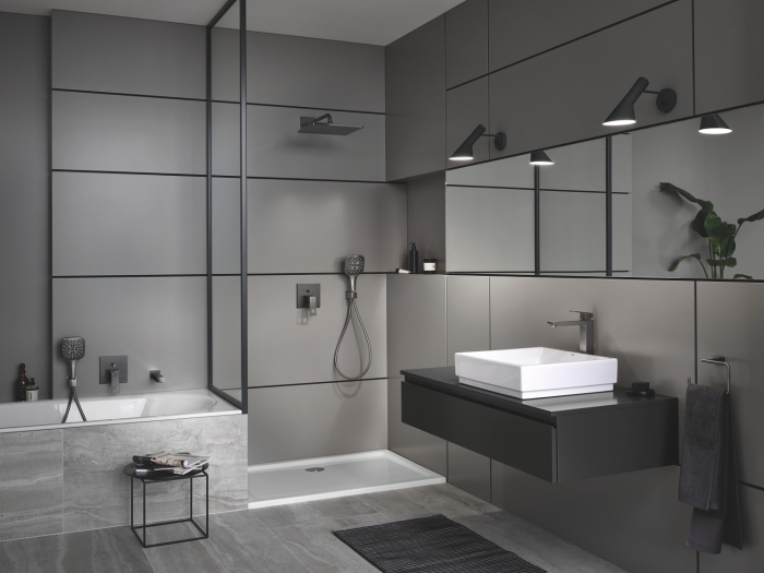 Evacuare lavoar Grohe 40564AL0, Eurocube, 1 1/4'', metal, slid glisant, surub curatare, mat, grafit [3]