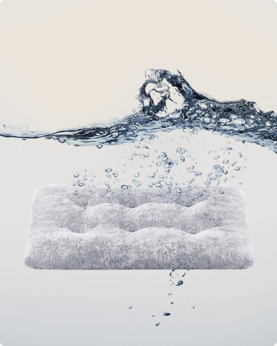 FEANDREA Pat pufos pentru caini de dimensiune mare, captuseala moale cu fir lung, lavabil la masina, 122x74 cm, gri deschis [8]
