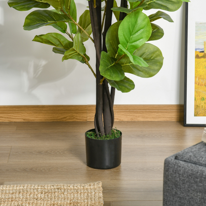  Ficus Artificial 130 cm de Interior si Exterior, Planta Artificiala cu efect Realist cu 78 de Frunze [8]