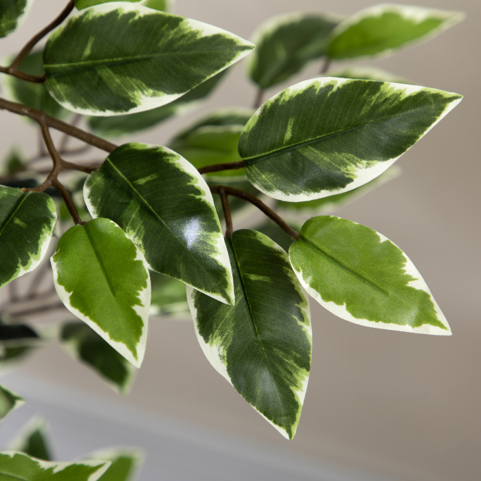  Ficus artificial in ghiveci cu 702 frunze multicolore, Plante artificiale pentru interior si exterior, pentru decorarea casei, biroului, camerei de zi, 130 cm [8]