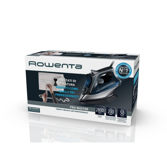 Fier de calcat cu abur Rowenta Pro Master DW8221D1, 2800 W, jet de abur 200 g/min, abur variabil 0-50 g/min, rezervor apa 310 ml, talpa Microsteam 400 HD Laser, functie antipicurare, functie autosteam [18]