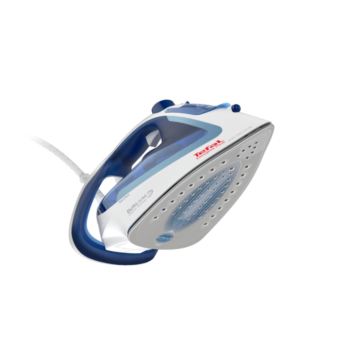 Fier de calcat cu abur Tefal EASYGLISS PLUS FV5715E0, 2400 W, jet de abur 190 g/minut, abur variabil 45 g/min, Tehnologia Durilium AirGlide, alb  /bl [7]