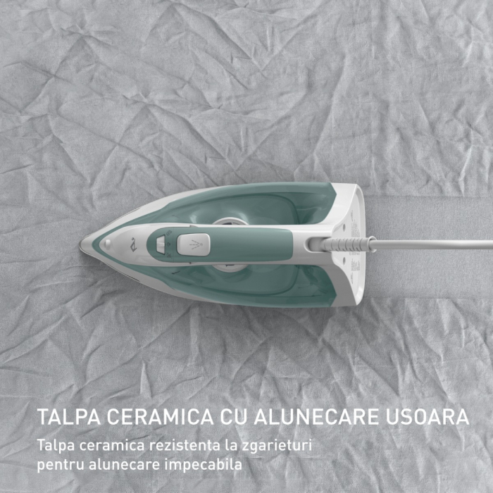 Fier de calcat cu abur Tefal Virtuo FV2C42E0, 2000W, jet abur 120g/min, abur variabil 0-27 g/min, rezervor apa 240 ml, talpa ceramica, sistem anti [2]