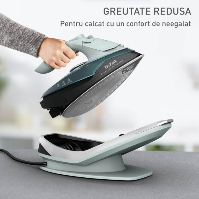Fier de calcat fara fir Tefal Freemove Power FV6670E0, 2600W, jet abur 220 g/min, abur variabil 0 - 40 g/min, recipient apa 250 ml, sistem anticalcar, [6]